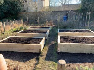 Brand new raised beds in Cold Aston, much easier to maintain and look after
