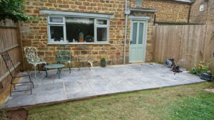 A new slate patio in Swerford