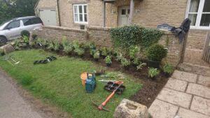 Planting out a new front border in Salford