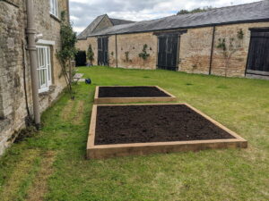 New raised vegetable beds in Evenlode